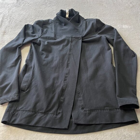 Lululemon Black Belle Wrap Jacket Snap Front Stretch French Terry - Picture 9 of 15